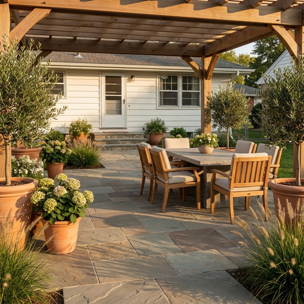 After: Modern Stone Patio