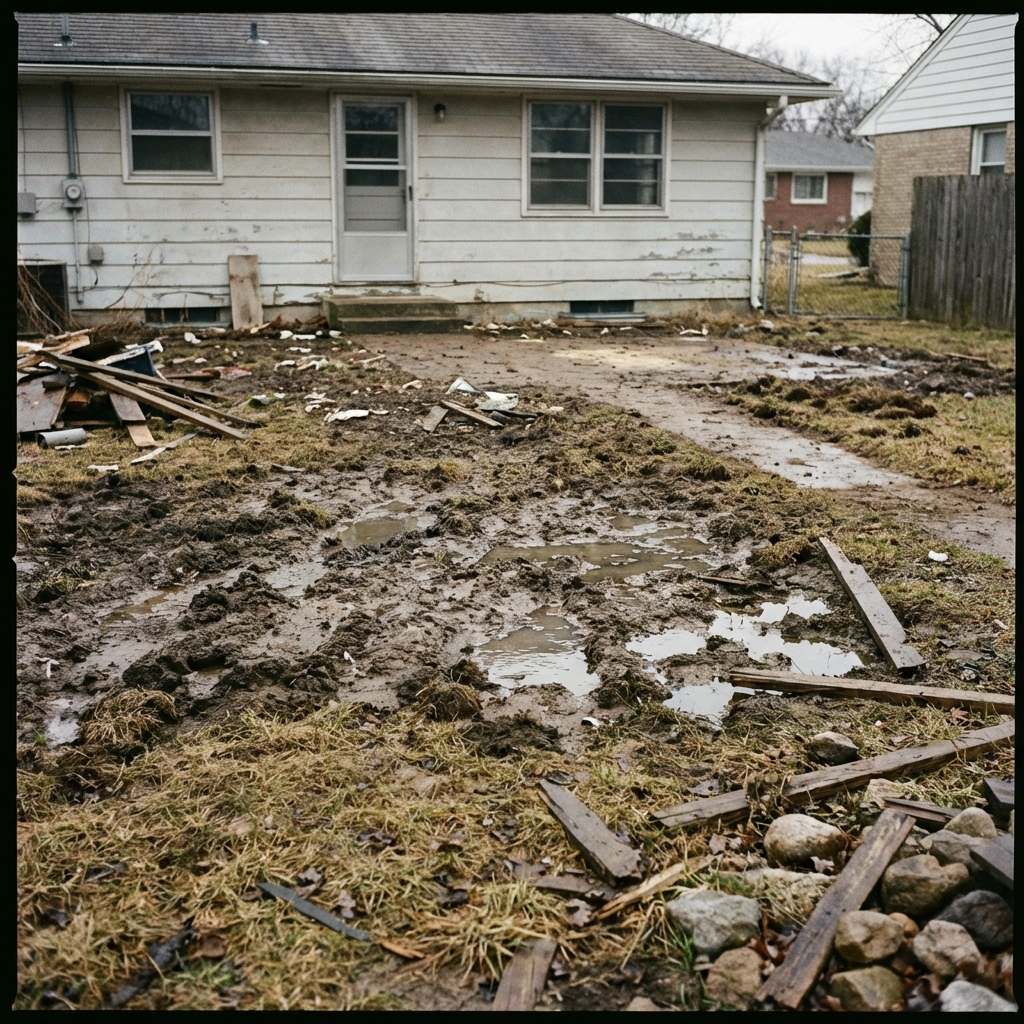 Before: Modern Stone Patio